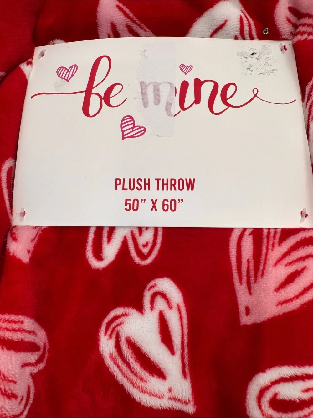 Be Mine Plush Throw Blanket Red Hearts 50” x 60” NEW Valentines Love Marriage